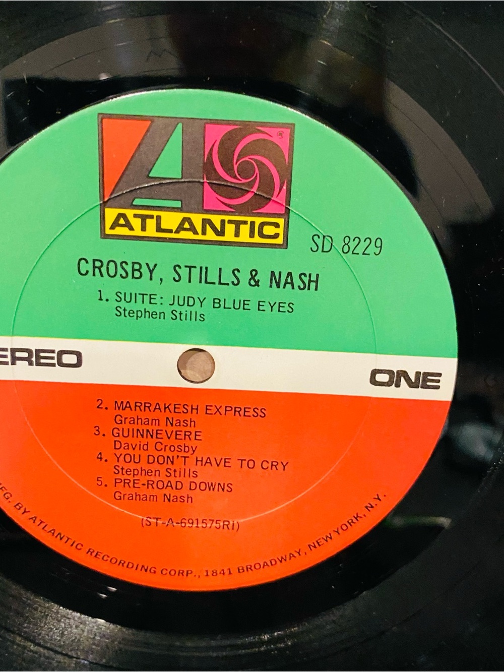 Crosby Stills & Nash - Self Titled LP - Atlantic SD 8229 Vinyl Early Press RI - Picture 4 of 5